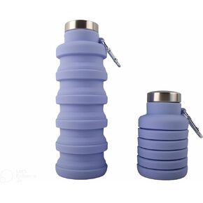 Collapsable Water Bottle, 500 ml, BPA Free, Silicone Bottle for Travel, Gym, Cycling, Hiking (Dark Grey)