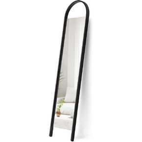 Umbra Bellwood 17.7 x 77 Inch Soft-Arched Frame Renewable Wood Leaning Mirror with Anti-Tip Hardware (Natural)