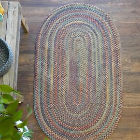 Farmhouse 100% Wool Reversible Braided 4X6 Area Rug - Aluala Splash, Handcrafted, Premium Wool, Rich Texture, High Traffic, Entryway, Kitchen, Living Room, Bedroom, Foyer, USA - 4' X 6' Oval
