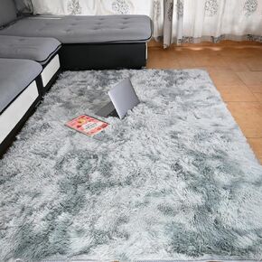 Beyeutao Area Rugs Rainbow Fluffy Living Rugs 5.3x7.5 Feet Soft Indoor Modern Fluffy Living Room Carpets for Girls Bedroom Home Decor Nursery Rug.