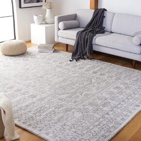 SAFAVIEH Marquee Collection 6' Square Ivory/Grey MRQ111A Handmade Living Room Dining Bedroom Area Rug
