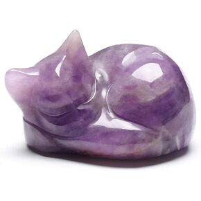 CrystalTears عين النمر شفاء كريستال القط تمثال منحوت كريستال الأحجار الكريمة النوم القط تمثال محظوظ لطيف حجر القط للمنزل مكتب مكتب التأمل ديكور القط الهدايا للنساء الرجال عيد الميلاد in Kuwait