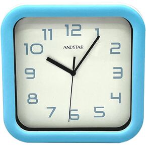 ANDSTAR Square Clock Round Modern Retro Silent Non Ticking Battery Operated Accurate Arabic Numerals Design Decorative for Home,Living Room,Bedroom,Office,Canteen,School(Black)