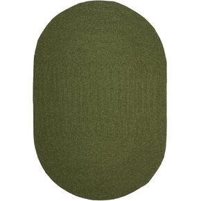 SAFAVIEH Braided Collection 3' x 5' Oval Green BRD315A Handmade Country Cottage Reversible Area Rug