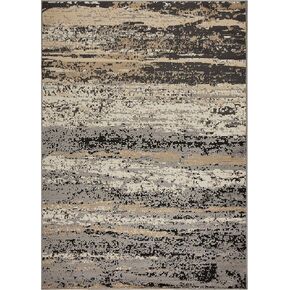 LR Home Infinity Area Rug, 7'9" x 9'5", Gray/Black