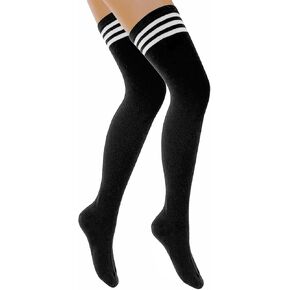 Thigh High Socks for Men,Sissy High Knee Socks Striped Thigh High Socks