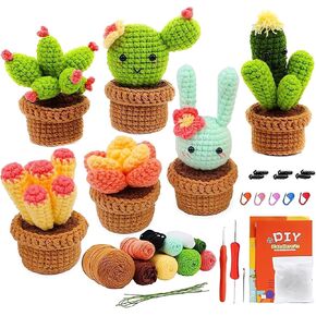 YosaiHom Crochet Kit for Beginners, Christmas Tree House Kit, Crochet Starter Kit with Step-by-Step Video Tutorials, Yarn, DIY Knitting and Crochet Supplies, Crochet Kit for Adults, Mom and Girls