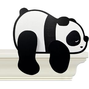 Cute Panda Decor For Baby Kids, Woodland Nursery Decor, Panda Decoration, Cool Gifts For Baby Kids, Wooden Wilderness Sleeping Panda, Safari Forest Decor For Classroom Bedroom Nursery Room Shelf