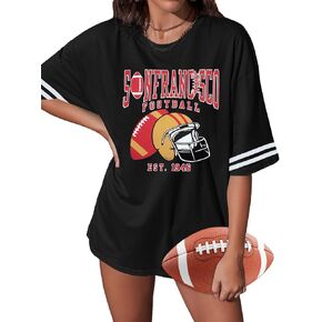 Football Shirts for Women Game Day Football Shirt Fans T Shirt Funday Football Grapic Tshirts Short Sleeve Tops