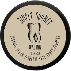 Zero Waste I Organic Vegan Fluoride Free Tooth Powder I Dual Mint Flavor I Ships Without Any Plastic Packaging (Zero Waste Bag)
