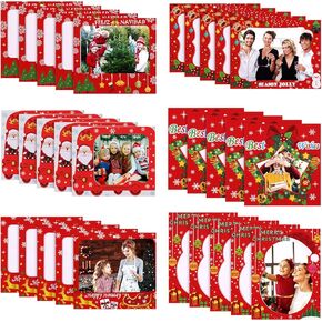 Zonon 30 Pieces Christmas Photo Frame Ornaments Family Picture Frame Hanging Ornaments for Xmas Tree Happy Holiday Party New Year Best Wishes Picture Photo Decoration (Classic Size)
