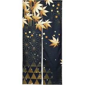 Noren Japanese Style Doorway Curtain with a Picture of Autumn Leaves Printed on it (pattern1)