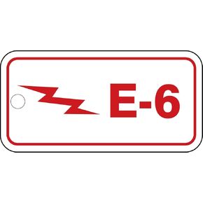 Accuform TDF306VPM Plastic "E-6 Electric" Energy Source Standard Tag, 1-1/2" W x 3" L (Pack of 5)