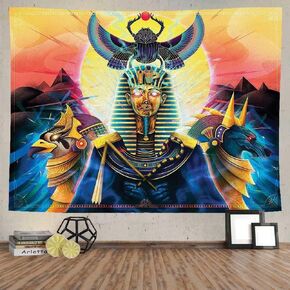 FENDROM Ancient Egyptian Tapestry Egypt Pharaohs God Tapestry Retro Religious Mythology Art Wall Hanging For Living Room Dormitory Bedroom