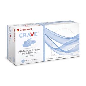 Cranberry CR3555 Crave Nitrile Powder Free Examination Glove, X-Small, Blue (Pack of 200)