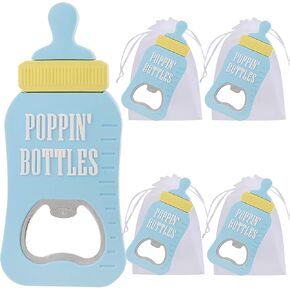 30PCS Baby Bottle Openers for Baby Shower Party Favors Return Gifts for Guests,Baby Shower Party Decorations or Baby Birthday Souvenirs Game Prizes Gender Reveal Party Supplies (Blue Poppin,30)