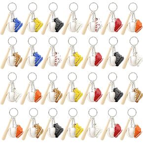 28 حزمة مضرب بيسبول سلسلة المفاتيح خشبية صغيرة مضرب بيسبول مفتاح سلسلة البيسبول قفاز البيسبول الرياضة حلقة رئيسية لهدايا عيد ميلاد الرياضيين تذكارية الرياضة صالح الطرف in Kuwait