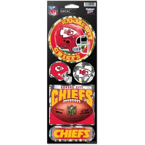 NFL Kansas City Chiefs Prismatic Stickers, Team Color, One Size