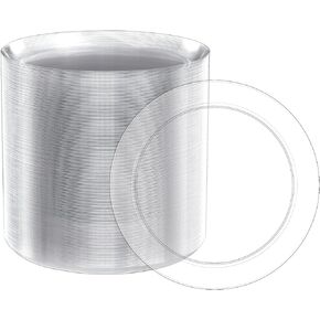 FOCUSLINE 100 Count Clear Plastic Plates 7 Inch, Disposable Plastic Salad Dessert Plates Heavy Duty- Premium Hard Plastic Plates Fancy Disposable Clear Plates for Weddings, Parties and Events
