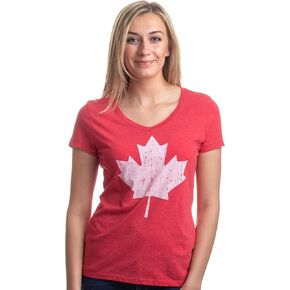 Canada Pride | Vintage Style, Retro Canadian Maple Leaf Women's V-Neck T-Shirt