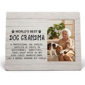 Dog Grandma Picture Frame, Dog Grandma Frames, Picture Frame for Dog Grandma, Mothers Day Gifts for Grandma, Gifts for Dog Lover, World's Best Dog GrandmaWood Photo Frame for 4x6 Photos