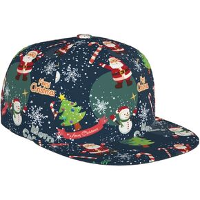 Cute Christmas Holiday Pattern Hats Men Women Buffalo Plaid Xmas Snowflake Adjustable Snapback Baseball Hats & Caps