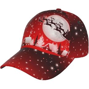 Funny Christmas Baseball Cap Adjustable Hat Xmas Snowflake Red Plaid Sun Cap for Men Women