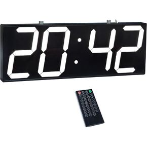 Digital Wall Clock with Double Sided Display, Large Digital Clock with Timer,Alarm,Temperature and Date,Two Faced Hanging Wall Clock with 6''Number (Red)