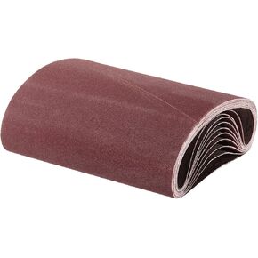 uxcell 10pcs 8" x 19" Sanding Belts 80 Grits Aluminum Oxide Abrasive Belt Sander Paper Sanding Papers for Metal Wood Grinding Polishing, Reddish Brown