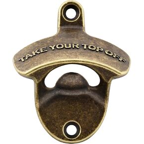 Wall Mounted Bottle Opener Old Fashioned, Rustproof Screw in wall Beer Cap Opener Antique Bronze (2 PCS)