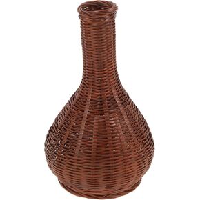 PRETYZOOM Rattan Woven Flower Vase Rustic Farmhouse Vase High Wicker Decorative Vases Boho Vase Dried Flower Arrangement Basket for Weddings Home Decor