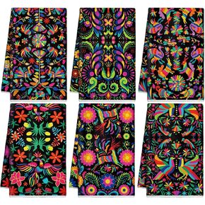 Set of 6 Western Aztec Kitchen Towels Vintage Themed Dish Towel Bathroom Decorative Rustic Cloths Tea Towels for Kitchen Bathroom Home Cooking Housewarming Gifts, 14 x 21 Inch