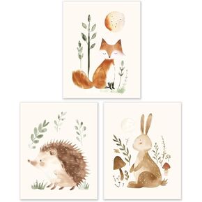 BESERH Cow Nursery Wall Art Prints Set of 3, Farm Animal Baby Cow Nursery Wall Decor for Girl Boy Kids Room Playroom Classroom, Cow Room Decor, Baby Cow Poster, 8x10 Inches Unframed