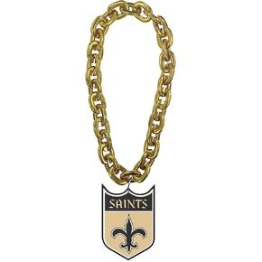 aminco New Orleans Saints Throwback Shield Logo NFL Fan Chain, Gold
