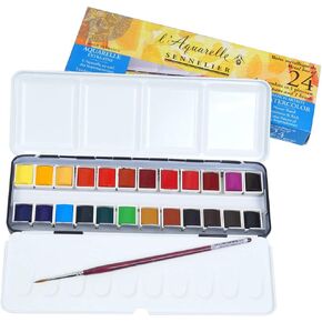 Sennelier - Watercolour Paint - Set of 24 Half Cups