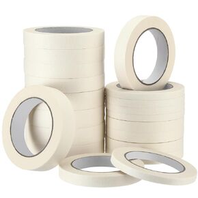 20 Rolls White Masking Tape Multi-Size Painters Artist Tape 0.4 Inch 0.6 Inch 0.8 Inch 1 Inch Wide Masking Tape for Painting Arts Crafts, 55 Yards Per Roll, Total 1100 Yards/ 3300 Feet