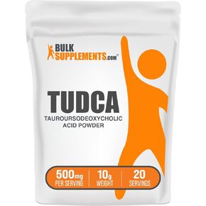 BulkSupplements.com TUDCA Powder - Tauroursodeoxycholic Acid, TUDCA 500mg - TUDCA Supplement for Liver Support - Gluten Free, 500mg per Serving, 10g (0.35 oz) (Pack of 1)