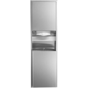 Bobrick ClassicSeries Recessed Convertible Paper Towel Dispenser/Waste Receptacle, 15.19 x 7.09 x 56, Satin Stainless Steel
