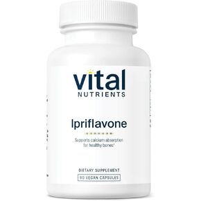 Vital Nutrients Ipriflavone 600mg | Isoflavone Support for Healthy Bones and Calcium Absorption | Gluten, Dairy, Soy Free | Non-GMO | 90 Capsules