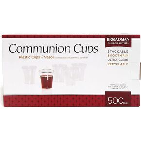 BROADMAN CHURCH SUPPLIES Plastic, Disposable, Recyclable Communion Cups, 500 Count