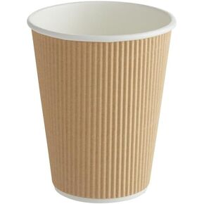 Ripple Paper Cups 12 oz 200 Pack for Coffee & Tea Made in USA | Bulk 200 Count for Home, Office, Restaurants & Coffee Shops | Recyclable, Insulated, & Disposable 12 Ounce To-Go Cups for Hot Beverages