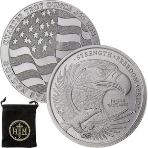 1/4 oz Aztec Calendar .999 Fine Silver Round in Heavenly Metals Coin Pouch