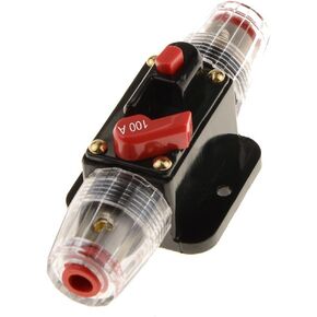 100A Circuit Breaker 20-300Amp With Manual Reset Fuse Holder for Auto Car Protection Stereo Switch and Amps Overload Protection 12V-24V DC Replace Fuses