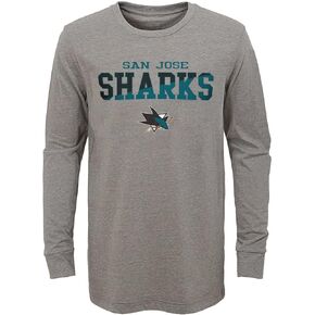 Outerstuff San Jose Sharks Juniors Size 4-18 Hockey Team Logo Long Sleeve T-Shirt