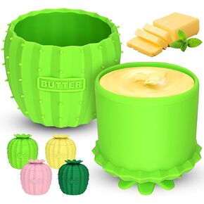 French Butter Crock with Lid for Countertop,French Butter Keeper Dish Holder with Lid for Spreadable Butter Cute Butter Storage Container to Leave on Counter with Water Line for Home Decor Kitchen
