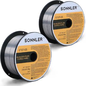 035 Flux Core Welding Wire, SONNLER E71T-GS 2LB 0.9 mm Gasless Mig Steel Welding Wire(2PACK)