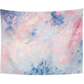 TOMPOP Tapestry Abstract Gouache Painting Dreamy Elegant and Cheerful Light Pink Blue Pastel Cute Home Decor Wall Hanging for Living Room Bedroom Dorm 60x80 Inches