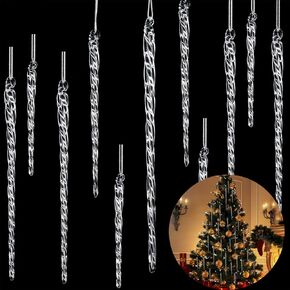 مجموعة هيدوم مكونة من 24 قطعة زينة جليدية زجاجية، زخارف جليدية زجاجية شفافة، 3 مقاسات - 7 بوصة، 9 بوصة، 11 بوصة in Kuwait