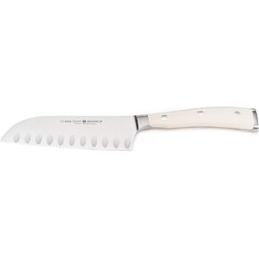 Wusthof WU4176 Classic Ikon 7-Inch Santoku, Hollow Edge, Black