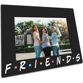 Friends Wooden Picture Frame For 5"X7" Picture - Classic Friendship Themed Frame Tabletop Display, Birthday Gifts For Brother & Besties, Home & Office Decorations(Horizontal)-A08
